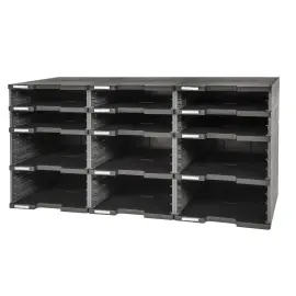 MODULODOC 12 lege cases zwart/grijs muis 