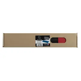 Zacht PU bureauonderlegger 35x60cm zwart/rood 