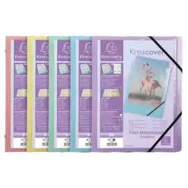 Sorteerder 8Comp 3 Kleppen KREACOVER PASTEL assorti - Exacompta 