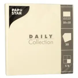 Servetten, 320 x 320 mm, 3-laags, champagne - Papstar 