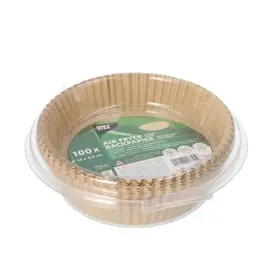 Vooraf gesneden bakpapier, diameter 200 mm, bruin - Papstar 