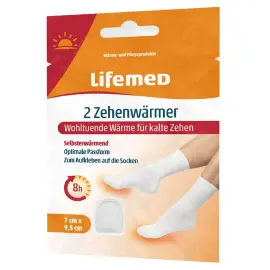 Verwarmingspleister voor tenen, 70 x 95 mm, wit - Lifemed 