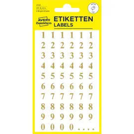 Stickers, cijfers, goud - Avery Zweckform 
