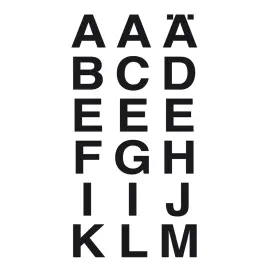 Alfabetsticker A-Z, zwarte folie, hoogte 5 mm - Herma 