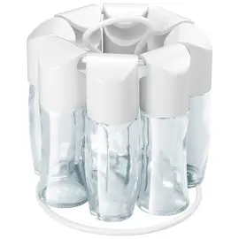 Kruidenrek Spice 8, niet gevuld, rond, wit - Metaltex 