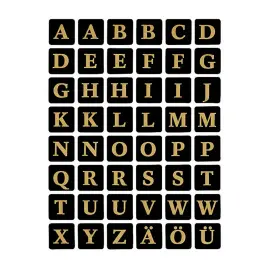 Alfabetstickers A-Z, gemarkeerde folie, zwart/oranje - Herma 