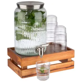 Drankendispenser, 7 liter, glas/roestvrij staal - Aps 