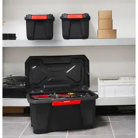 Opbergdoos XPERT PRO, 70 liter, zwart/rood - Eda Fontaine 