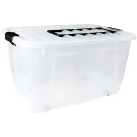 Opbergdoos HOME BOX, wieltjes & handgreep - Plast Team 