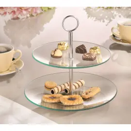 Glazen etag&egrave;re 'COOKIE', 2 niveaus - Esmeyer 