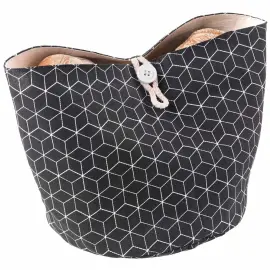 Opvouwbare broodmand, katoen, zwart/beige - Metaltex 