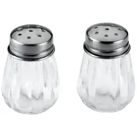 2 Zout- en peperstrooiers, glas/roestvrij staal - Metaltex 