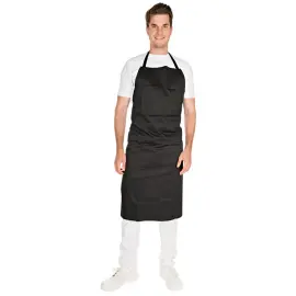 Schort met bretels, polycotton, zwart - Hygostar 