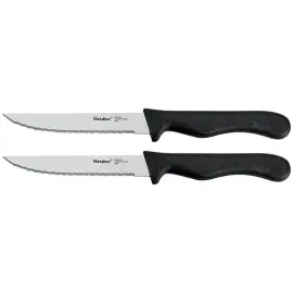 2 Steak-/tomatenmessen Basic, zwart - Metaltex 