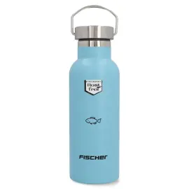 FISCHER Drinkfles voor jongen-cyclist, roestvrij staal, blauw 