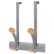 Deurkleerhaak Duo in metaal/hout - 2 dubbele haken