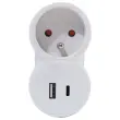 Meervoudige stekkerblok - 1 stopcontact en 2 USB-poorten 