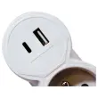 Meervoudige stekkerblok - 1 stopcontact en 2 USB-poorten 