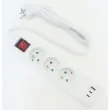Stekkerdoos met 3 stopcontacten en USB - 4 meter kabel - Met schakelaar 