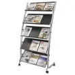 Mobiele display 5 schappen 15 documenten A4 in alu 