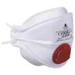10 Witte masker met kap en ventiel, één maat
