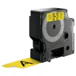 Tape voor labelmaker DYMO D1 24mm achtergrond geel zwarte inkt