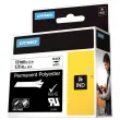 Permanente tape voor labelmaker RHINO 12mm achtergrond wit zwarte inkt