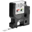 Vinyl tape voor labelmaker RHINO 12mm achtergrond wit zwarte inkt