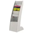 Compacte display op sokkel 6 niveaus vakken - grijs 
