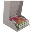 Compacte display op sokkel 6 niveaus vakken - grijs 