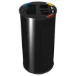 Selectieve afvalverzamelaar - 3 compartimenten - 60L - Zwart.