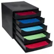 Ecobox+ Ecoblack opbergmodule - 5 laden - Zwart - EXACOMPTA