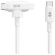 1,5 m siliconen hybride USB-C en Lightning-kabel - Wit
