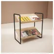 Vloerdisplay 72x72x37 cm - Zwart Staal & 2 Houten Planken - Snelle Montage - MEET 