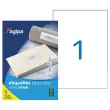 25 vellen etiketten 210 x 297 mm, dus 25 etiketten per doos