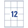 100 Multifunctionele etikettenvellen AVERY 70x70 mm, oftewel 1200 etiketten/doos