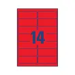 25 Fluorescente etikettenbladen 99,1x38,1 rood