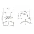 2 Fauteuils Arco met wielen en metalen zwarte voet - Beige - GENERIEK