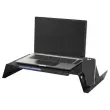 Zwarte metalen laptopverhogerhouder