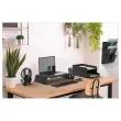 Zwarte metalen laptopverhogerhouder