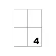 100 Vellen van 4 witte etiketten - Rechte hoeken - 105x70 mm - FIDUCIAL OFFICE SOLUTIONS
