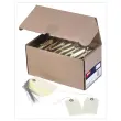 1000 Amerikaanse labels met oogje + ijzerdraad 80 x 38 mm