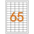 100 vellen MU-labels 38X21,2 mm, in totaal 6500 labels