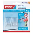 2 Zelfklevende haken voor transparante oppervlakken 1 kg - Set van 2 - TESA