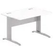 Bureau BUENOS AIRES - Blad wit en aluminium poten - 120x80 cm