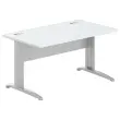 Bureau BUENOS AIRES - Grijs blad en aluminium poten - 140x80 cm - FIDUCIAL OFFICE SOLUTIONS 