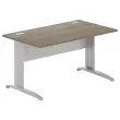 Bureau Buenos Aires - 140 x 80 cm - Plateau noyer et pieds aluminium - FIDUCIAL OFFICE SOLUTIONS