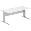 Bureau BUENOS AIRES - Blad grijs en aluminium poten - 180x80 cm