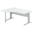 Bureau BUENOS AIRES compact terug naar links grijs/aluminium, L160