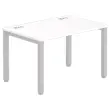 Bureau BRUXELLES 120 x 80 wit - aluminium poten